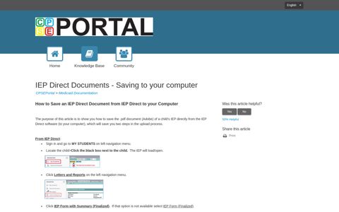 IEP Direct Documents - Saving to your computer - CPSEPortal