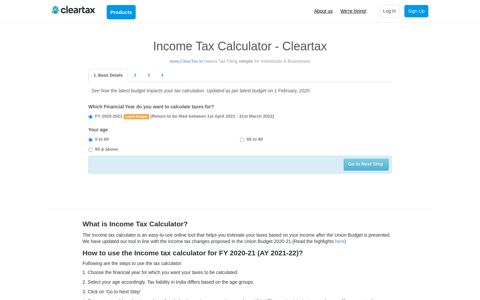 Income Tax Calculator - Calculate your taxes for FY 2020-21 ...
