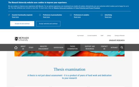Thesis examination - Graduate Research - Monash University