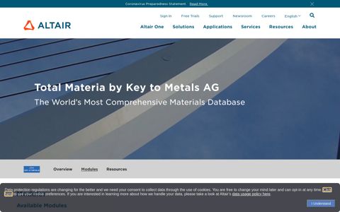 Total Materia by Key to Metals AG - Modules - Altair