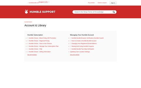 Account & Library – Humble Bundle