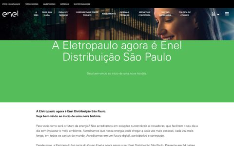A Eletropaulo agora é Enel Distribuição São Paulo | Enel