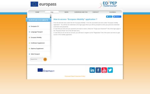How to access "Europass Mobility" application ?