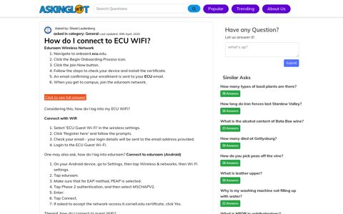 How do I connect to ECU WIFI? - AskingLot.com