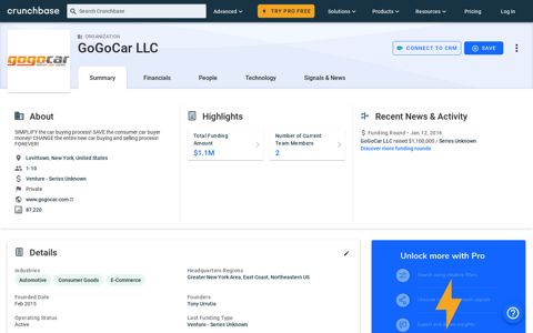 GoGoCar LLC - Crunchbase Company Profile & Funding