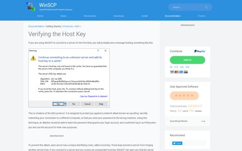 Verifying the Host Key :: WinSCP