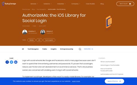 AuthorizeMe: Social Network Login with the iOS Library