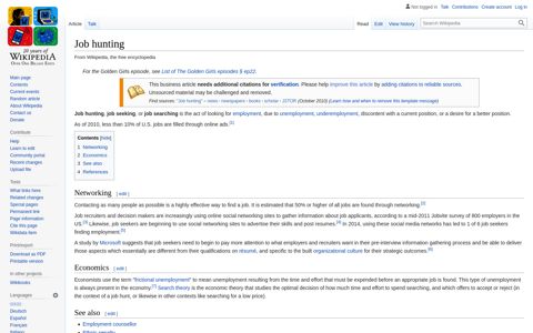 Job hunting - Wikipedia