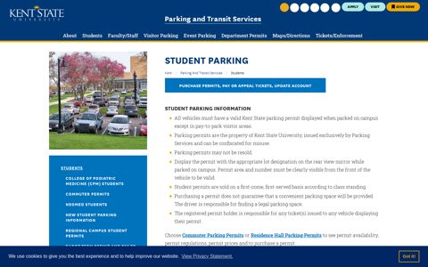 Student Parking | Kent State University
