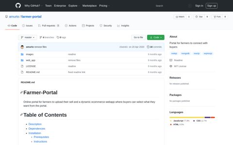 amurto/farmer-portal: Portal for farmers to connect ... - GitHub