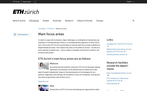 Main focus areas | ETH Zurich