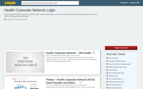 Health Corporate Network Login