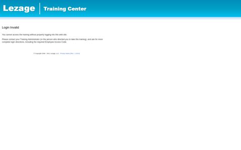 Login Required · Lezage Training Center