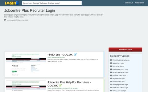 Jobcentre Plus Recruiter Login - Loginii.com