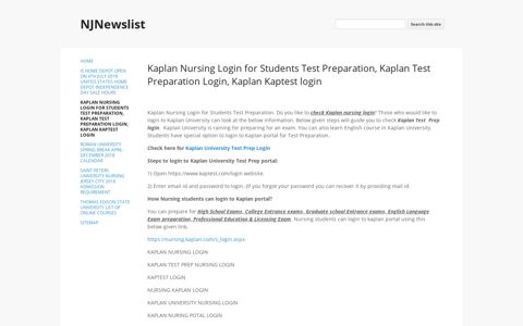 Kaplan Nursing Login for Students Test Preparation, Kaplan ...