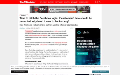 Time to ditch the Facebook login: If customers' data should be ...