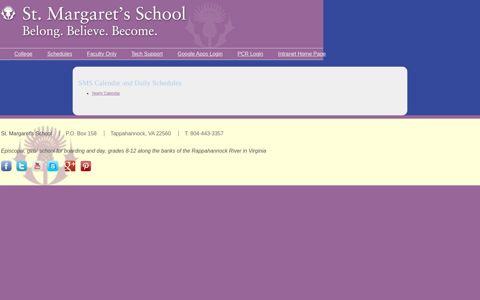 St. Margaret's Intranet: Schedules and Calendars