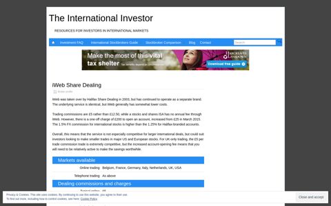 iWeb Share Dealing – The International Investor
