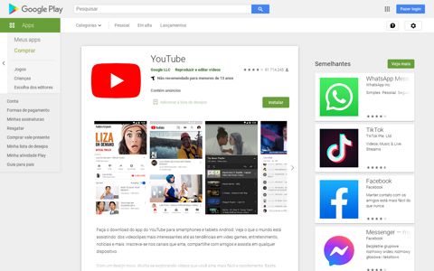 YouTube – Apps no Google Play