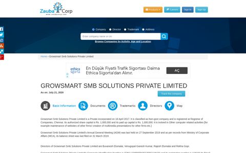 Growsmart Smb Solutions Private Limited - Zauba Corp