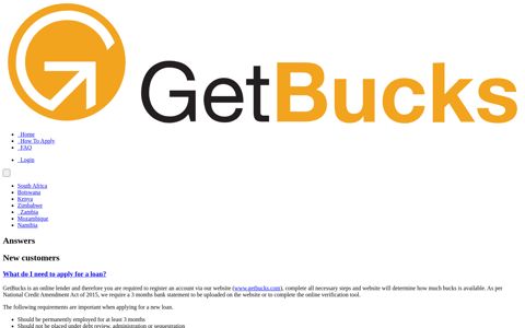 Frequently Asked Questions - Online Credit | GetBucks