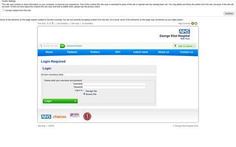 Login Required - George Eliot Hospital