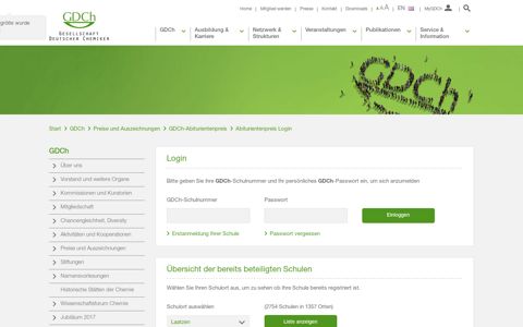 Abiturientenpreis Login | Gesellschaft Deutscher Chemiker e.V.