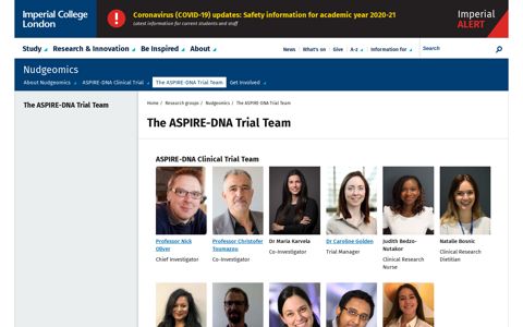 The ASPIRE-DNA Trial Team | Research groups | Imperial ...