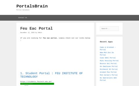 Feu Eac - Student Portal : Feu Institute Of Technology