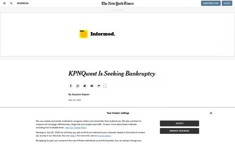 KPNQwest Is Seeking Bankruptcy - The New York Times