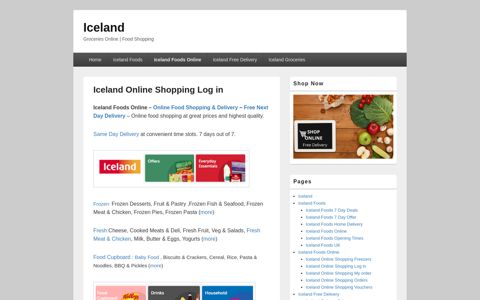 Iceland Online Shopping Log in – Iceland