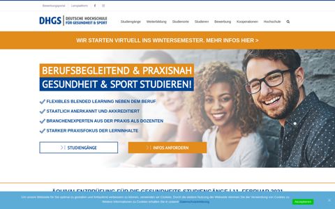 DHGS – Berufsbegleitendes Studium in Gesundheit & Sport.