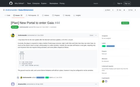 [Plan] New Portal to enter Gaia · Issue #44 · Andromander ...