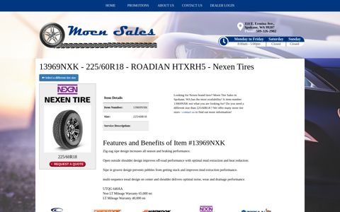 13969NXK - 225/60R18 - ROADIAN HTXRH5 - Nexen Tires