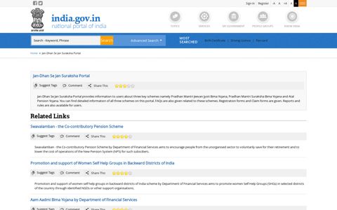 Jan-Dhan Se Jan Suraksha Portal | National Portal of India