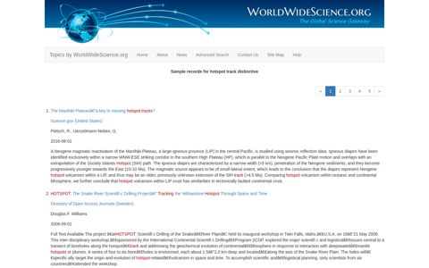 hotspot track distinctive: Topics by WorldWideScience.org