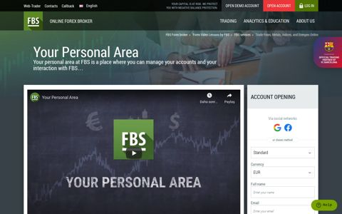 Your Personal Area - FBS.eu