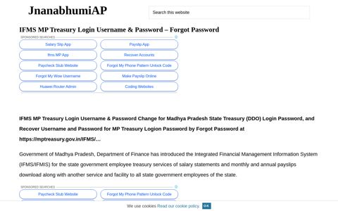 IFMS MP Treasury Login Username & Password - Forgot ...