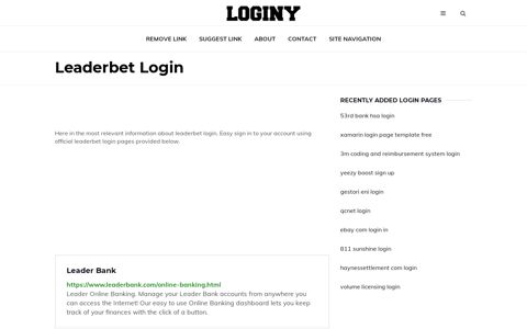 Leaderbet Login ✔️ One Click Login - loginy.co.uk