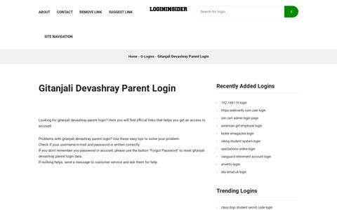 Gitanjali Devashray Parent Login - Easy Access to Your Account