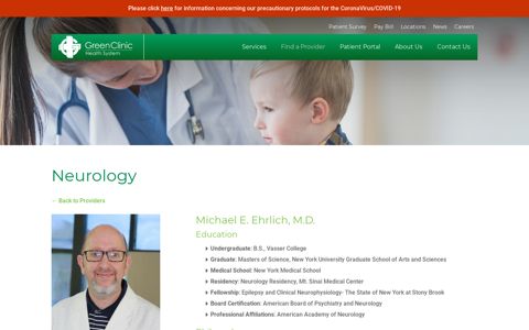 Michael E. Ehrlich, MD - Our Providers | Green Clinic