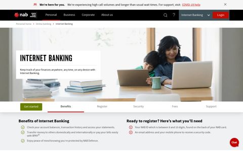 Internet banking | Register for online banking - NAB