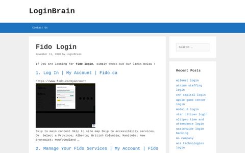 Fido Log In | My Account | Fido.Ca - LoginBrain