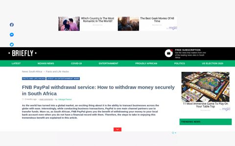 FNB PayPal withdrawal service: How to withdraw money ...
