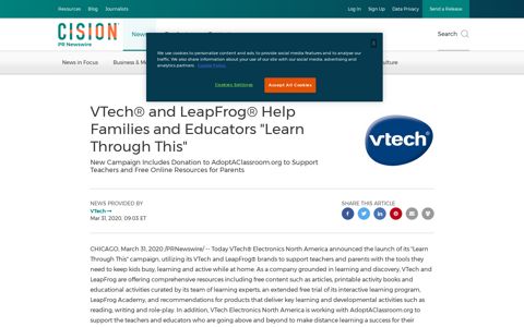 VTech® and LeapFrog® Help Families and Educators "Learn ...