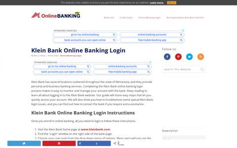 Klein Bank Online Banking Login | OnlineBanking101.com