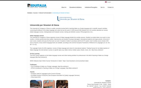 Università per Stranieri di Siena - Eduitalia: International ...