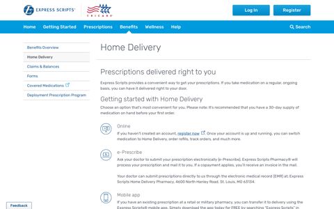 Home Delivery | TRICARE Pharmacy Program | Express Scripts