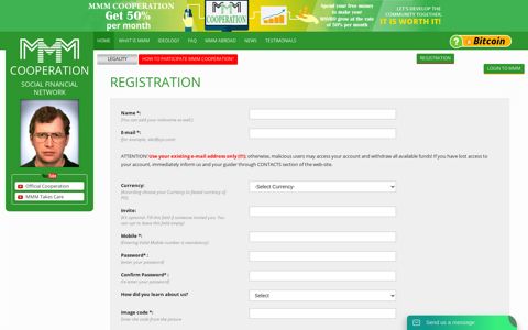 Registration - MMM Cooperation - Official Website