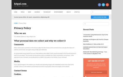 Privacy Policy - hitpxl.com